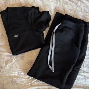 Figs Black Scrub Set Size Small/Small Petite